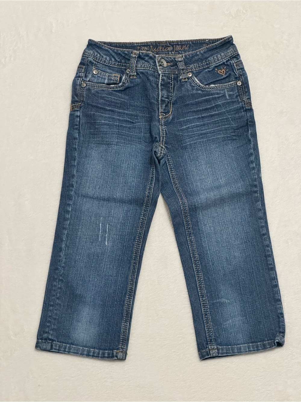 Justice Girls Cropped Capri Denim Jeans